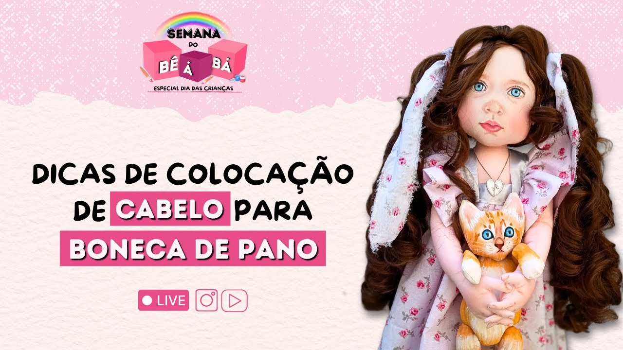 Dicas de Colocação de Cabelo para Boneca de Pano Realística I Elisangela Oliveira