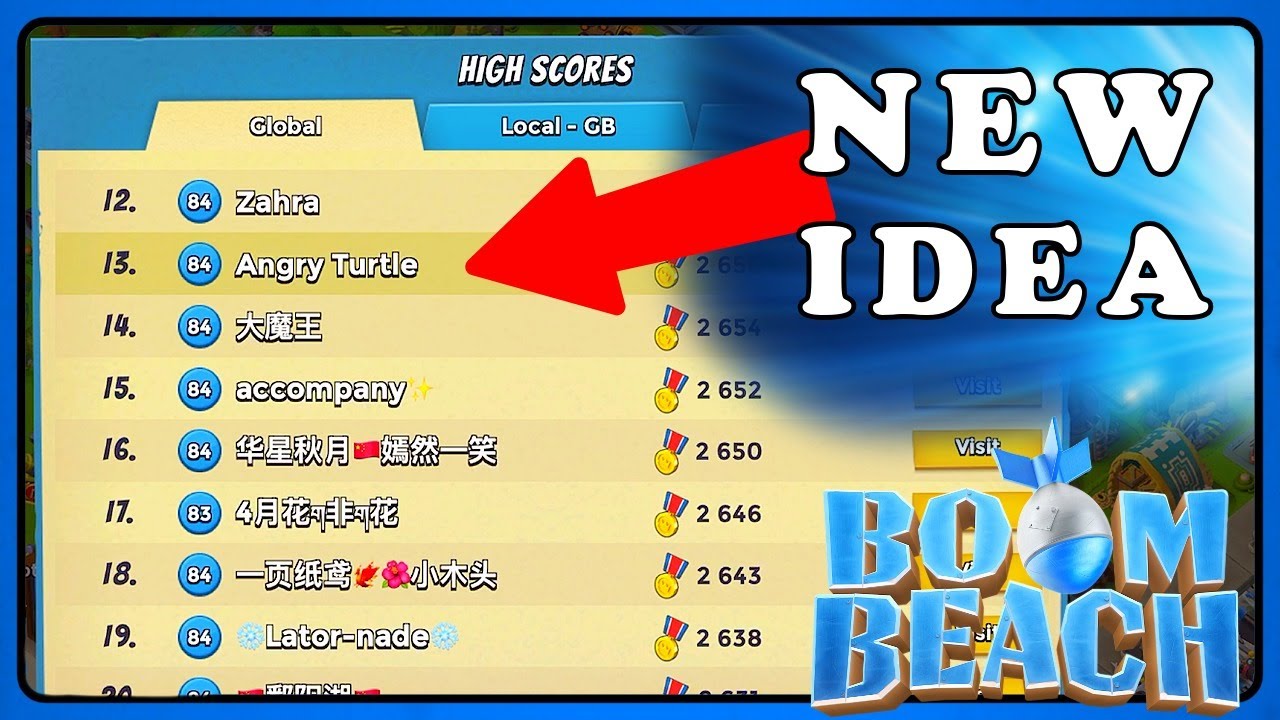 Boom Beach: New Strategy. Top 13 Global VP Push 2656 VP.