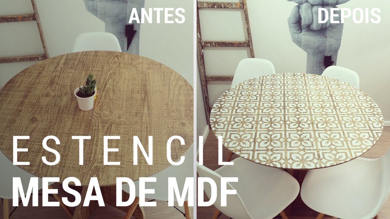 COMO FAZER EST&Ecirc;NCIL EM MESA DE JANTAR MDF | STENCIL | DE AP&Ecirc; NOVO