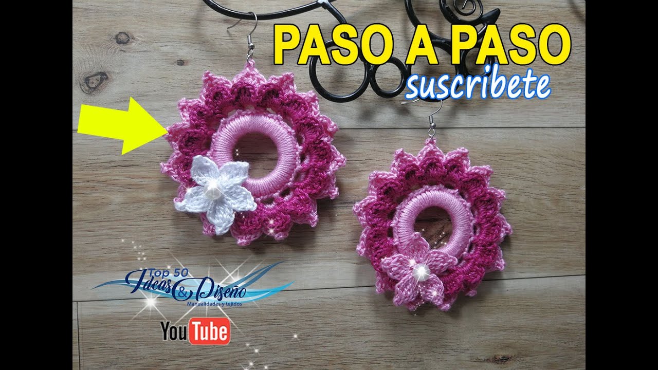 Hermosos Aretes en crochet, aros de moda!!