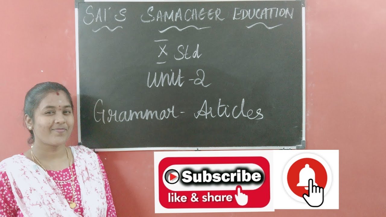 10th std |English| Grammar - Articles | Unit - 2| 