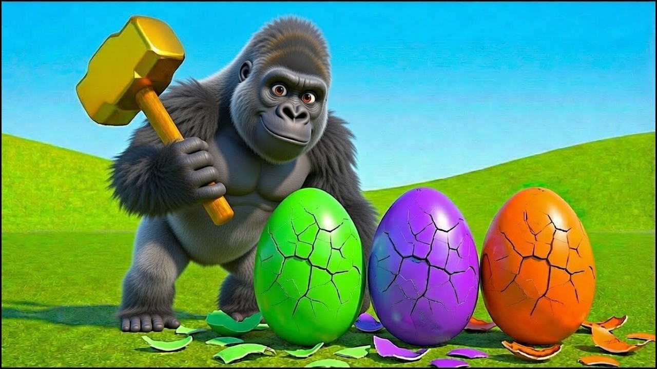 Monkey Funny | Big Gorilla Stole Duck Eggs & Hen Eggs | Monkey Cartoon