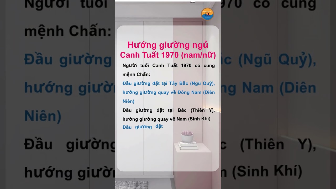 Chọn hướng k&ecirc; giường ngủ tuổi Canh Tuất 1970 nam, nữ #phongthuy #phongngu #tuoicanhtuat1970