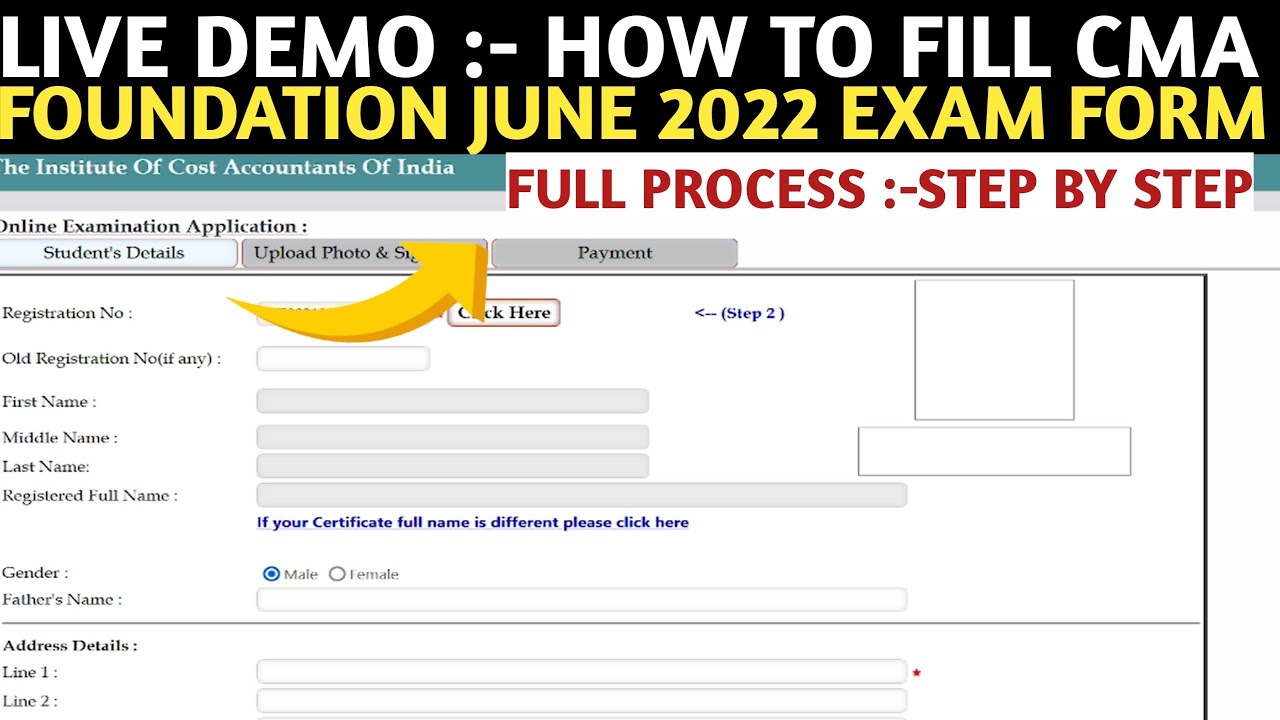 Live Demo :- How to Fill CMA Foundation June 2022 Exam Form | Step by step Full process | CMA Exam