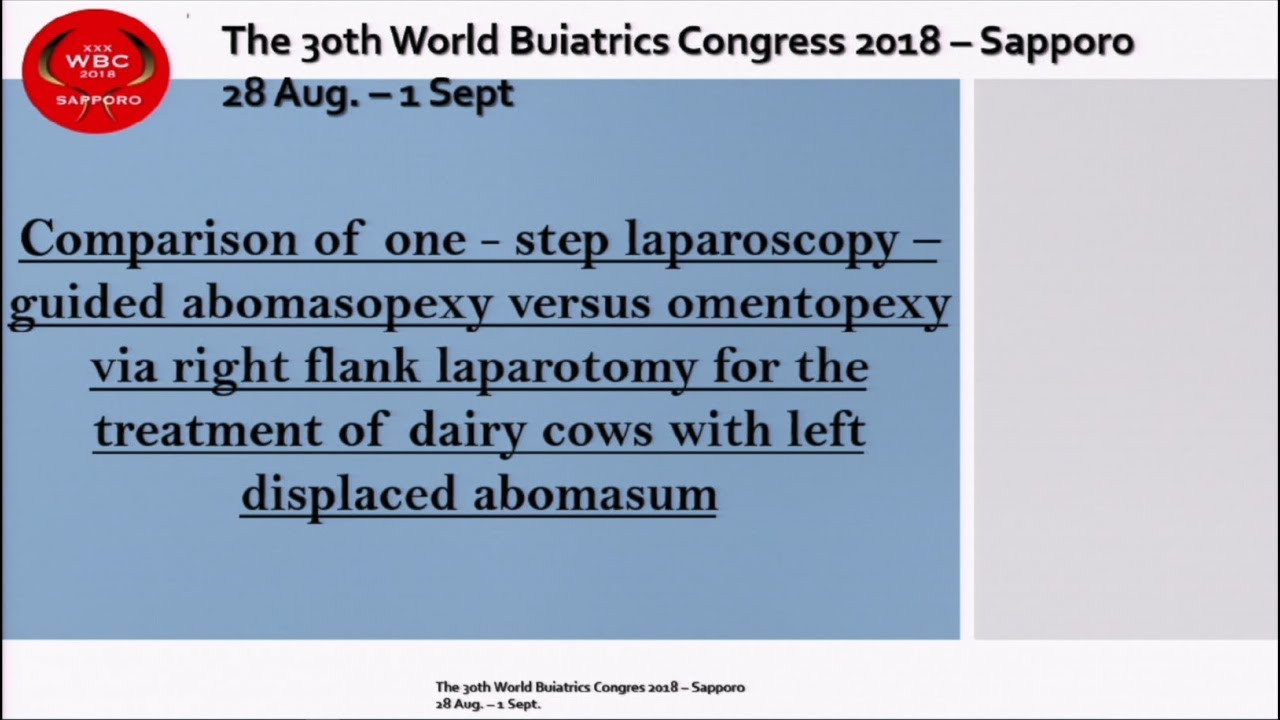 Comparison of one-step laparoscopy-guided abomasopexy versus omentopexy...
