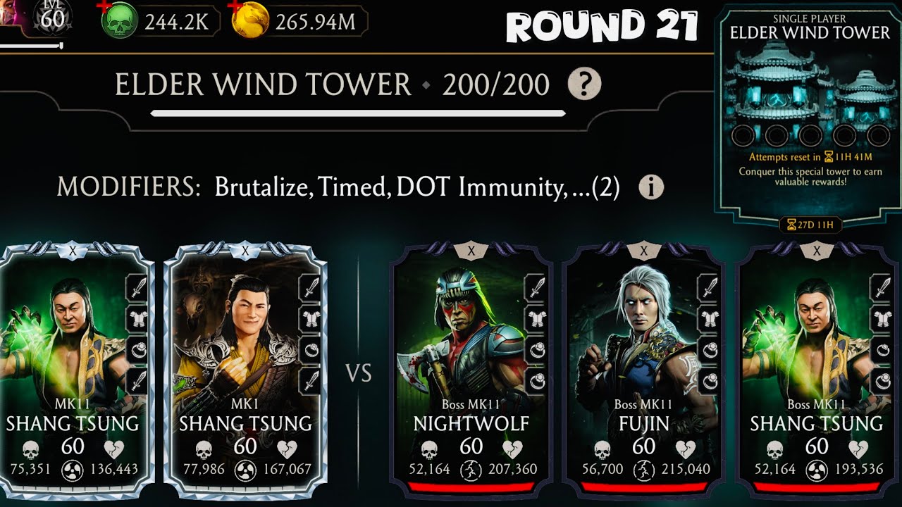 Elder Wind Tower Boss Match 200 & 170,190 Fight + Rewards MK Mobile | MK1 Kenshi & Duo Shang Tsung