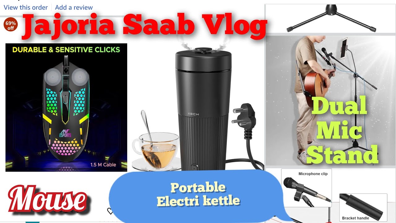 XECH Electric Kettle 700ml, Ant Esports GM1103 Wired Gaming Mouse Techtest Adjustable Dual Mic Stand