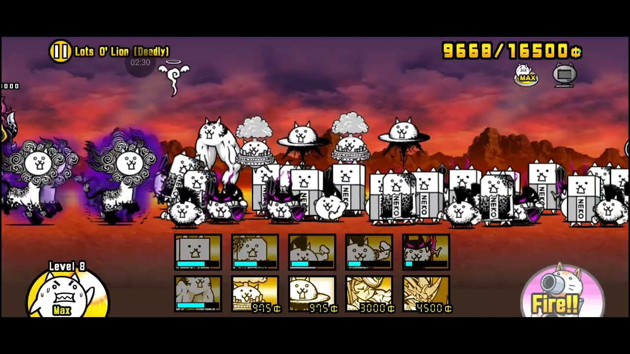 The battle cats Beating Manic Lion Cat ''Lots O'Lion (Deadly)