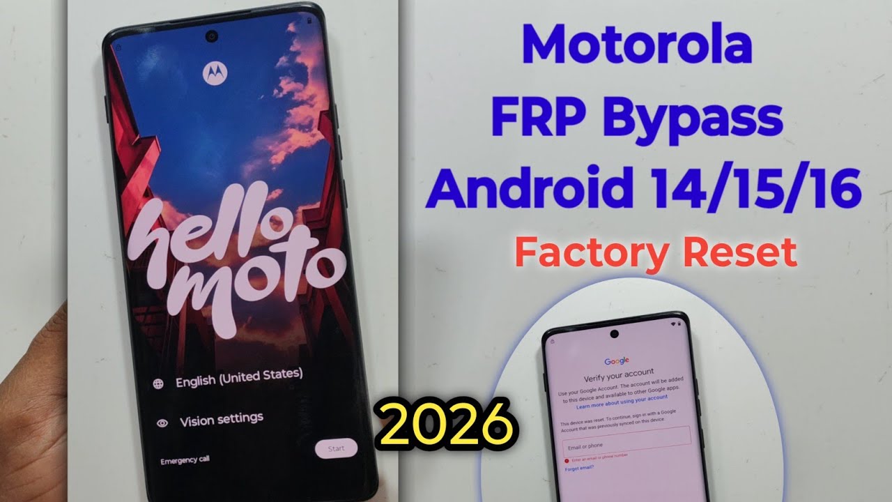 Motorola Frp Bypass Android 14/15/16🔥2026 How To Bypass FRP Lock on Motorola 🚀 Factory Reset No PC 