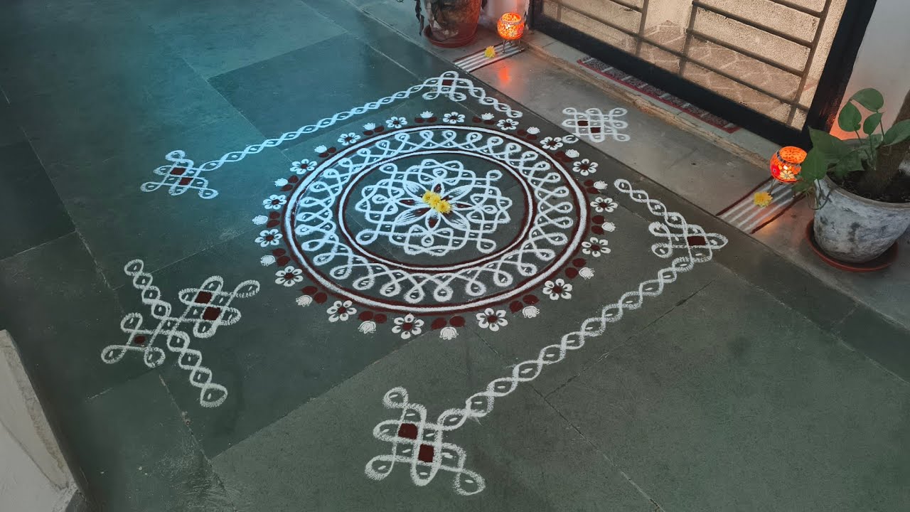 Margazhi Madham Day 13 Special 9 dots Sikkukolam design @ShaliniVijay 