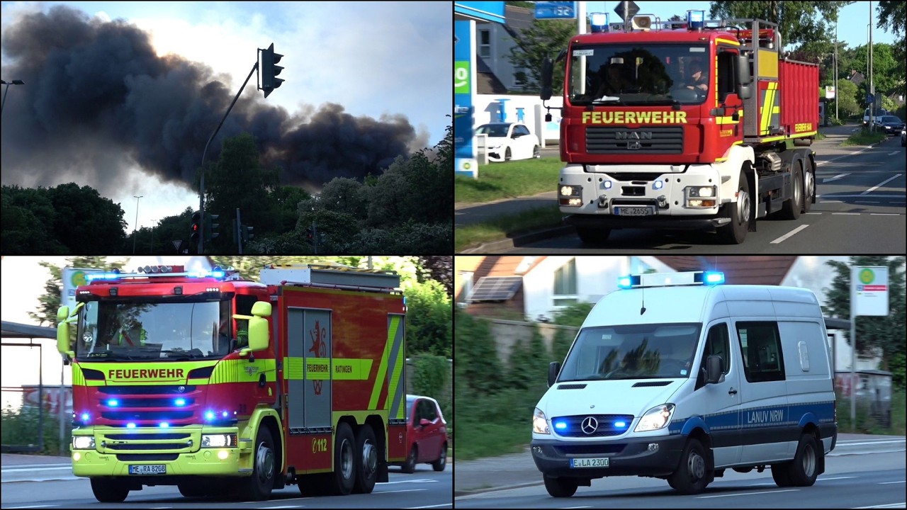 [GROßBRAND in SCHULZENTRUM ERKRATH! - KREISALARM!]-  EINSATZFAHRTEN aus dem KREIS METTMANN und MEHR!