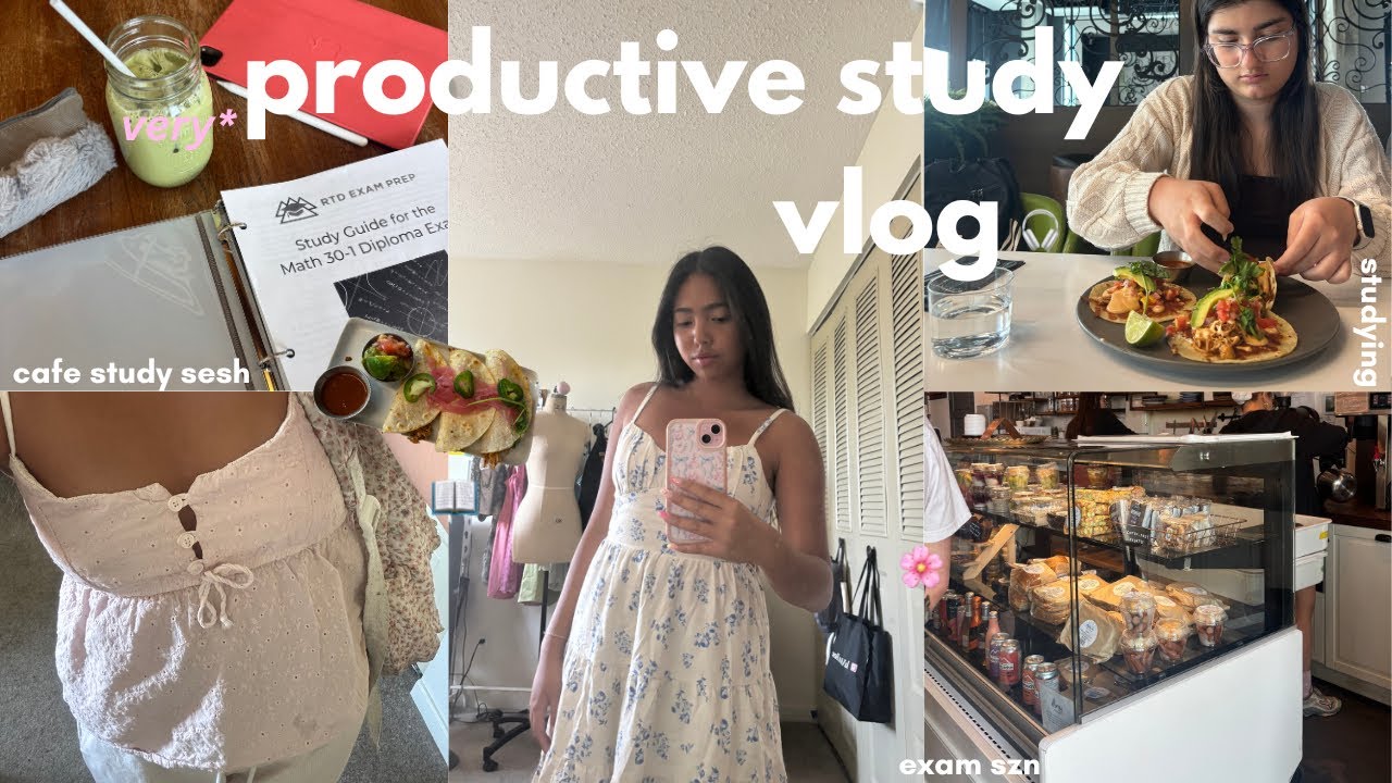 study vlog ☕️ exam szn (studying, productive days, self-care)