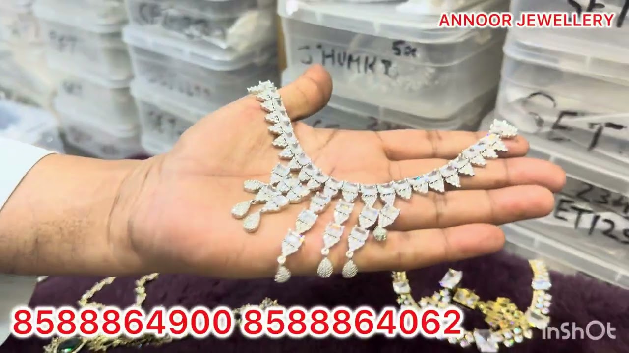 American diamond (ad jewellery) premium collection #adjewellery #sadarbazar#jewellerydesign#necklace