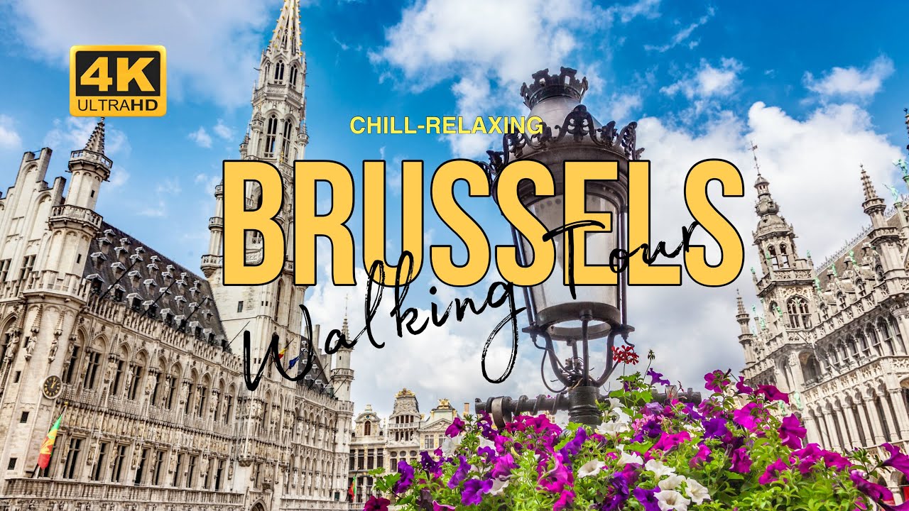 BRUSSELS WALK ALONG with street noises | Calm and peaceful walk-along | MONT DES ARTS | GRANDE PLACE