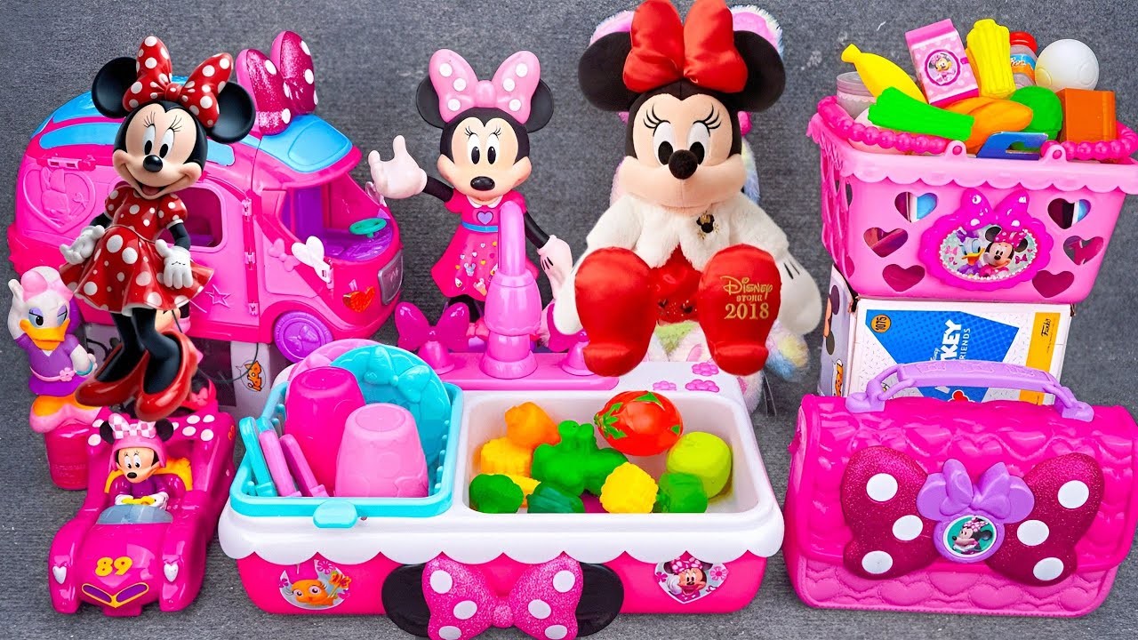 11 Minutes Satisfying unboxing Minnie mouse Pink Bathtub Play Set | ASMR