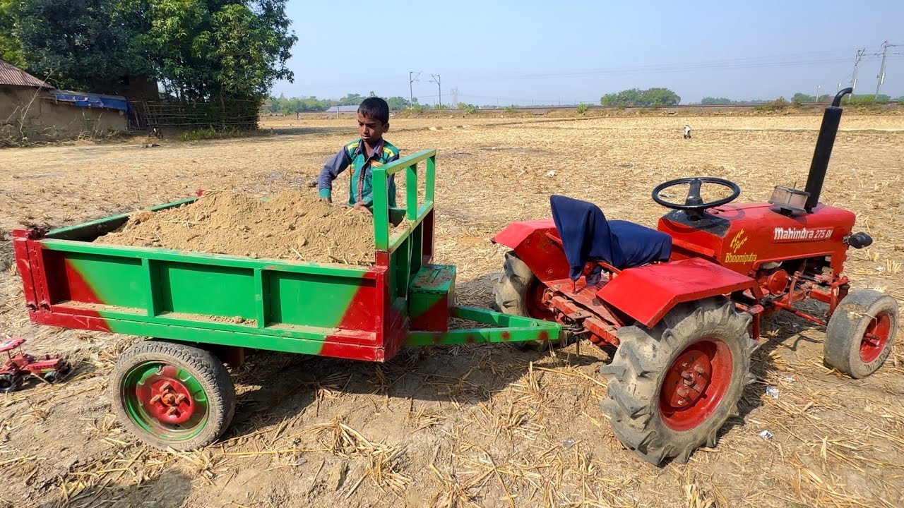 I brought soil from the field with Mini Mahindra Tractor | Mini Tractor | Tractor Video