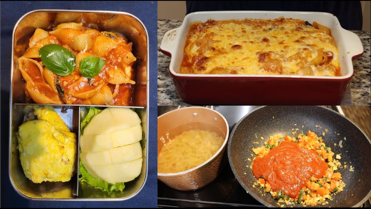 Lunchbox #22 | Tomato Basil Pasta | Ham mushroom omelette
