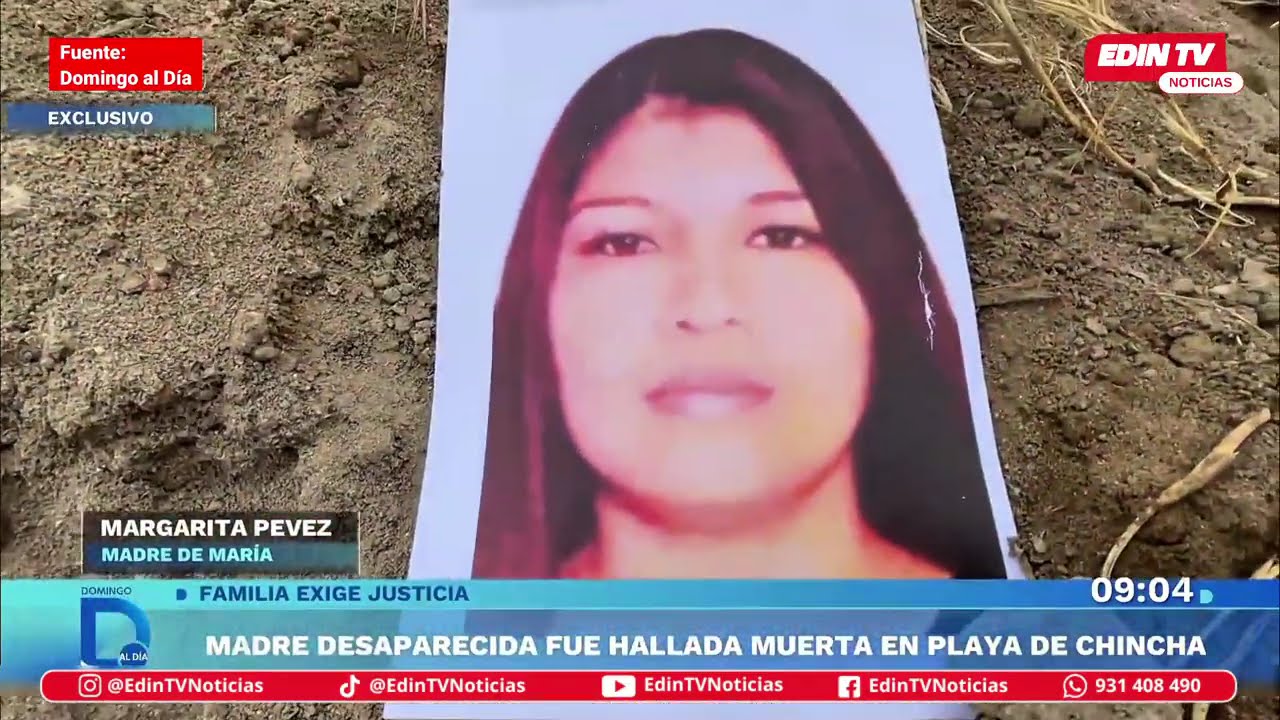 Madre fue hallada muerta en playa de Chincha | Expareja sospechoso.