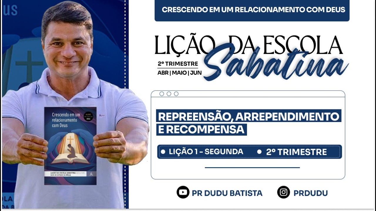 Li&ccedil;&atilde;o da  Esc Sabatina ADULTOS, Segunda 30/03/26  