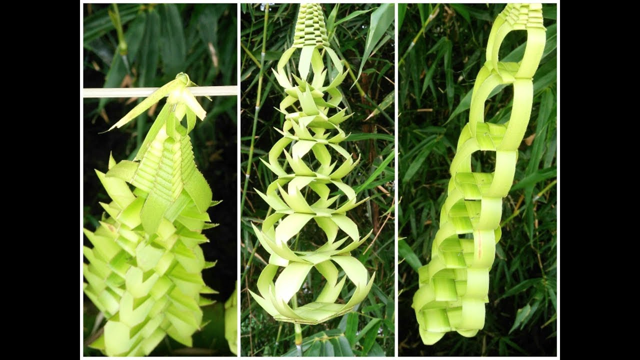 How to make palm hanging flower (coconut tree leaf)