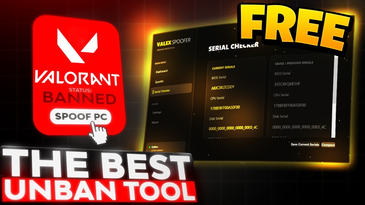 FREE HWID Spoofer - Get Unbanned In Any GAME For FREE ( Valex Spoofer )