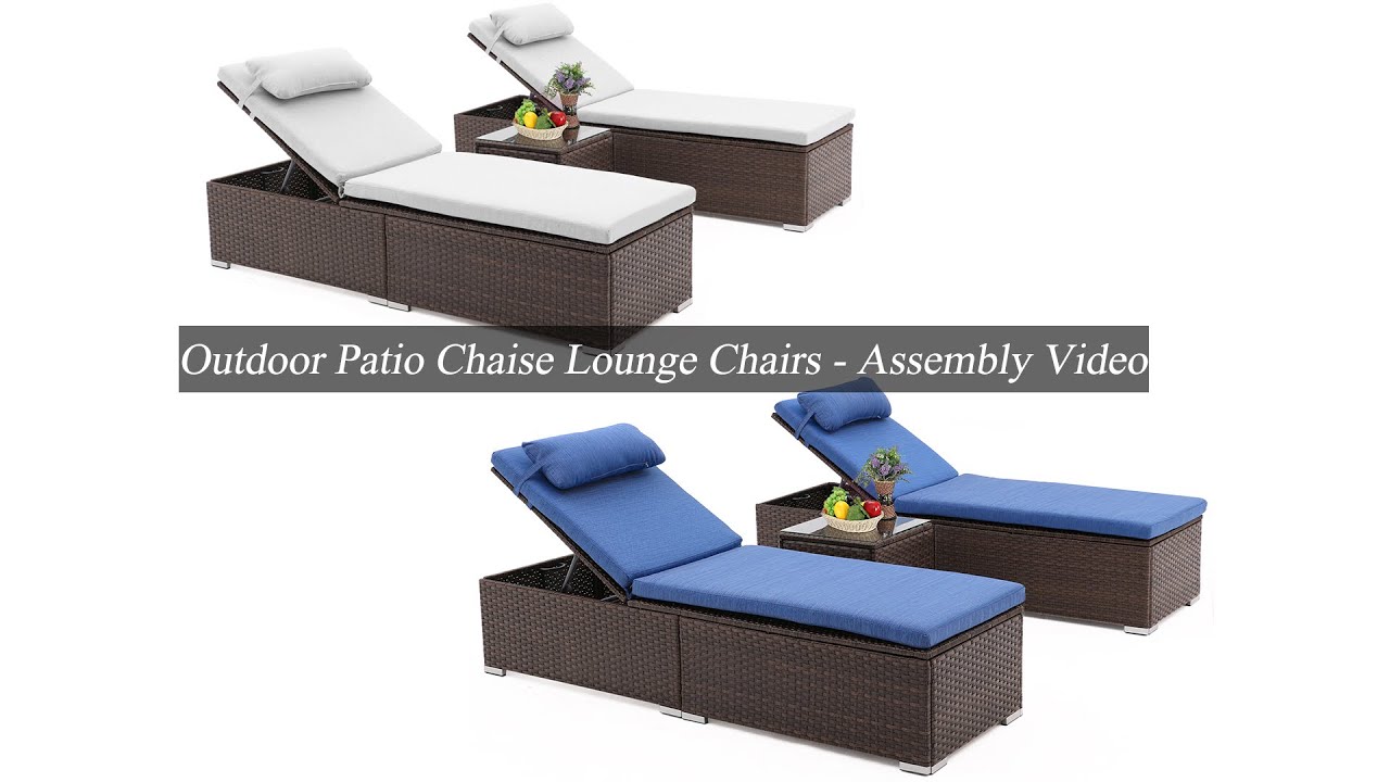 Outdoor Patio Chaise Lounge Chairs - Assembly Video