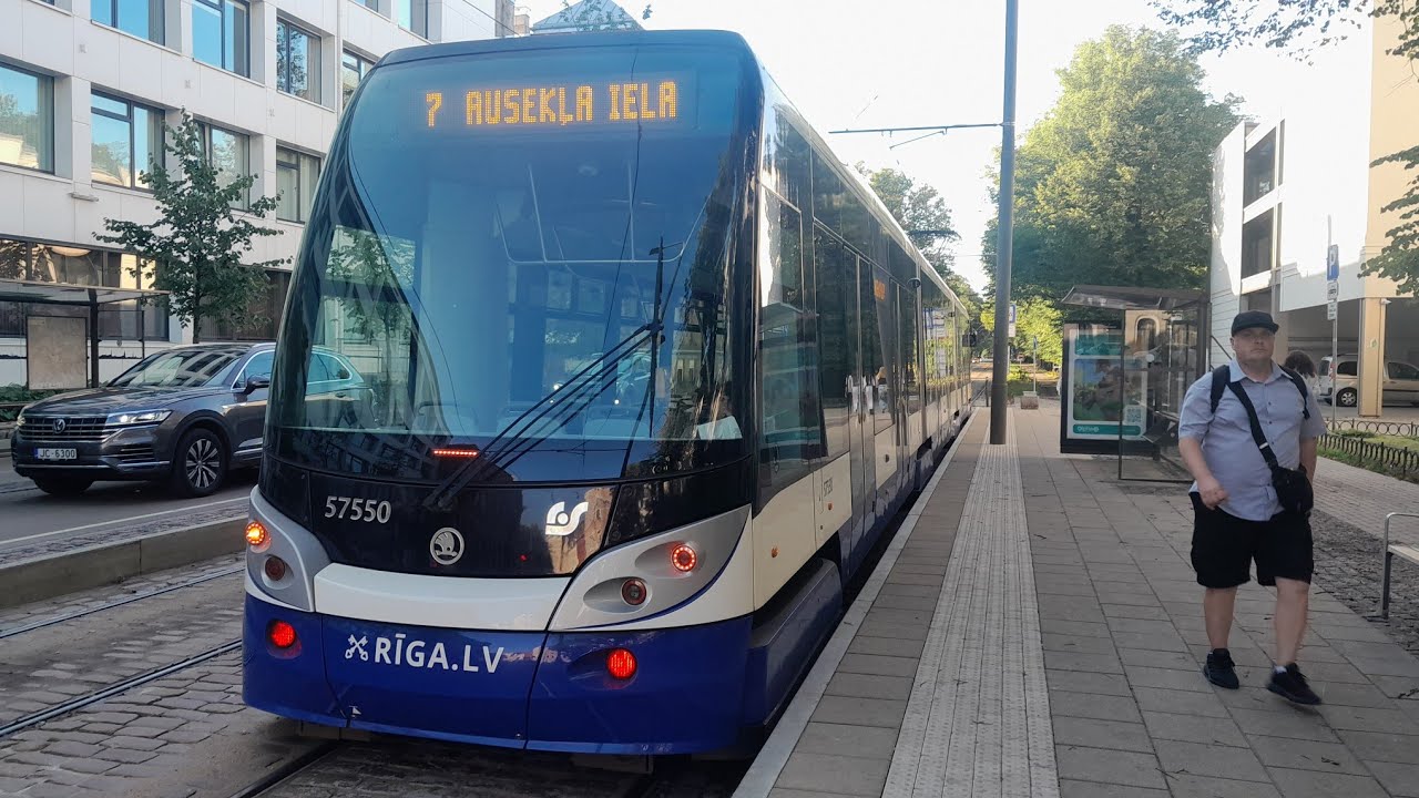 First Day Of Škoda 15T Trams On Riga Tram Line 7.