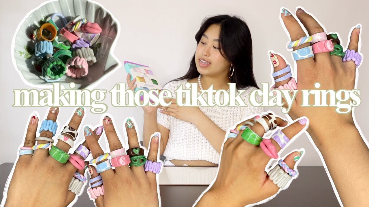 DIY chunky clay rings | tiktok and pinterest trend inspired