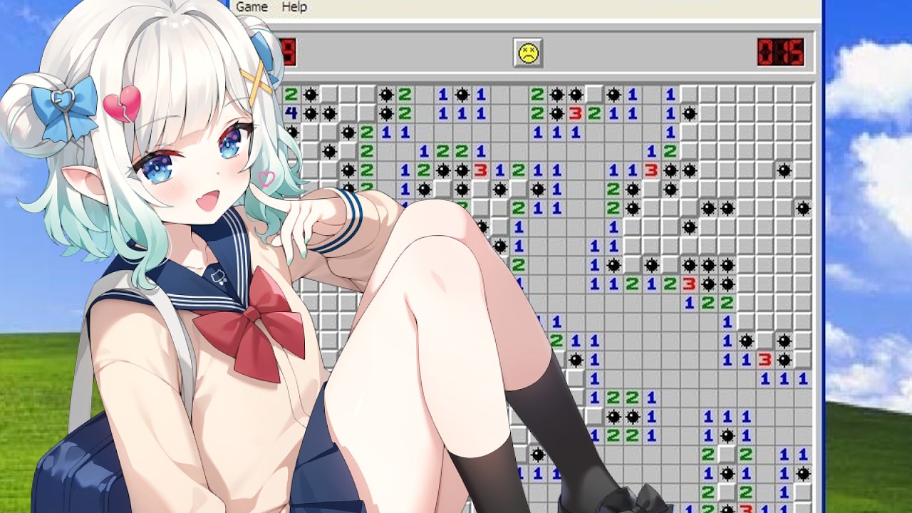 【MINESWEEPER】silly ghost hurts her brain with numbers【Maid Mint Fantôme】