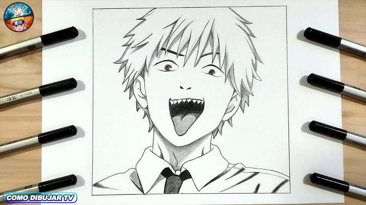 Como Dibujar Anime - Denji ( Chainsaw Man ) Anime Drawing (Denji) Charinsaw man