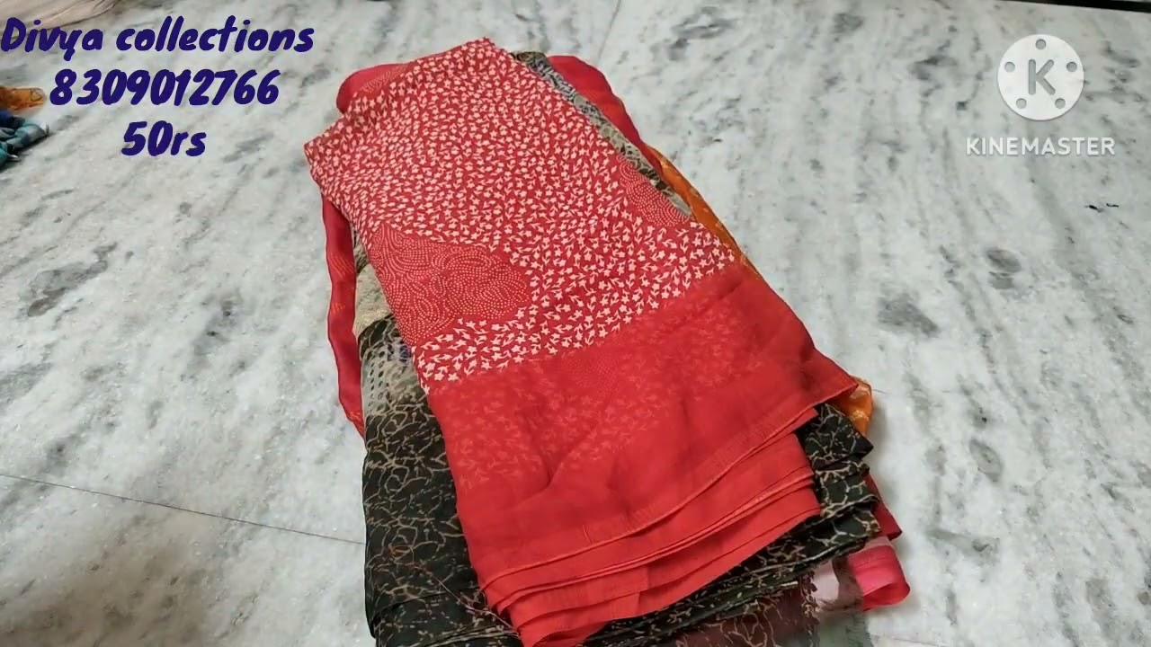 Georgette 3 Cut Sarees Only 50rs 🥳🥳 What's Up Number 8309012766🎉🎉🎉