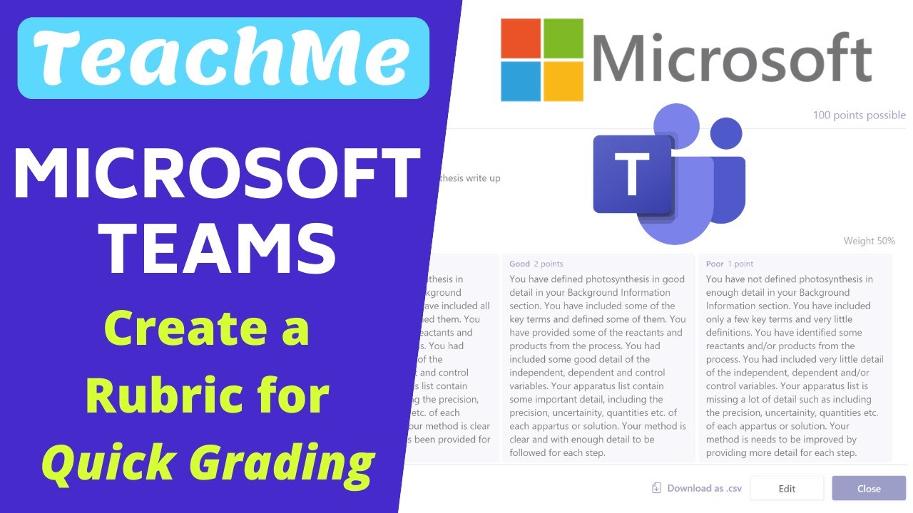 Speed Grade Assignments with Microsoft Teams Rubric Grading Set Up
