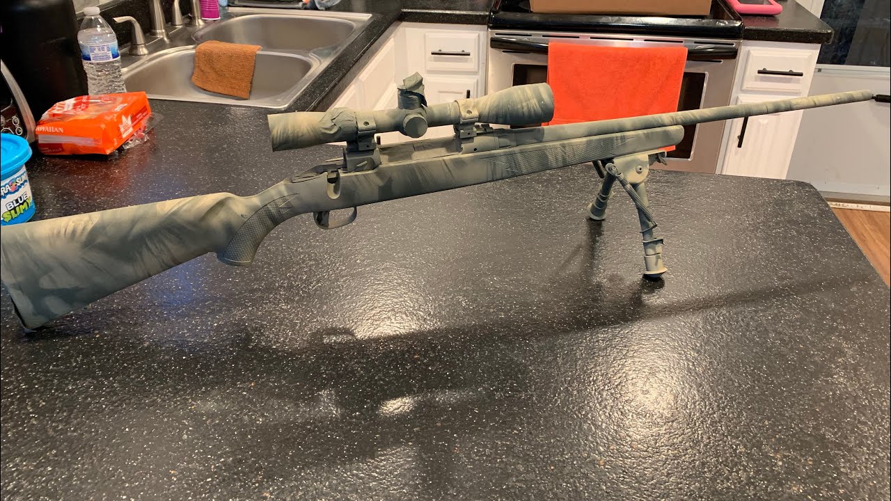 30.06 rifle DIY gun camo paint job.