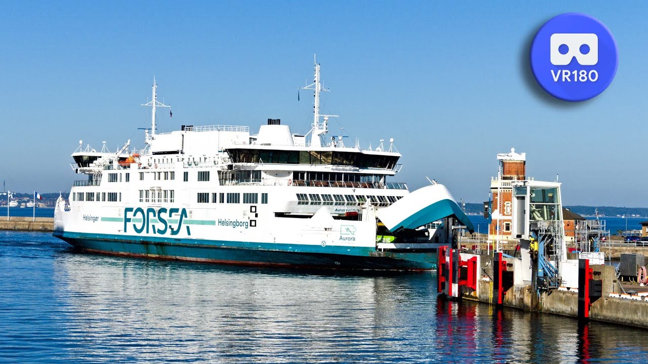 Ferry crossing Helsingborg -Helsingør VR180 Video
