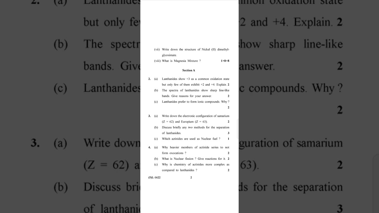 B.Sc. 4th Sem Inorganic Chemistry qus. paper 2021 #kuk