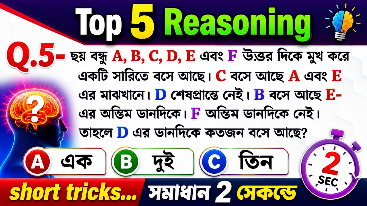 Reasoning short tricks in bengali for SBI, SSC, UPSC, TET, GROUP D, MTS and all exams