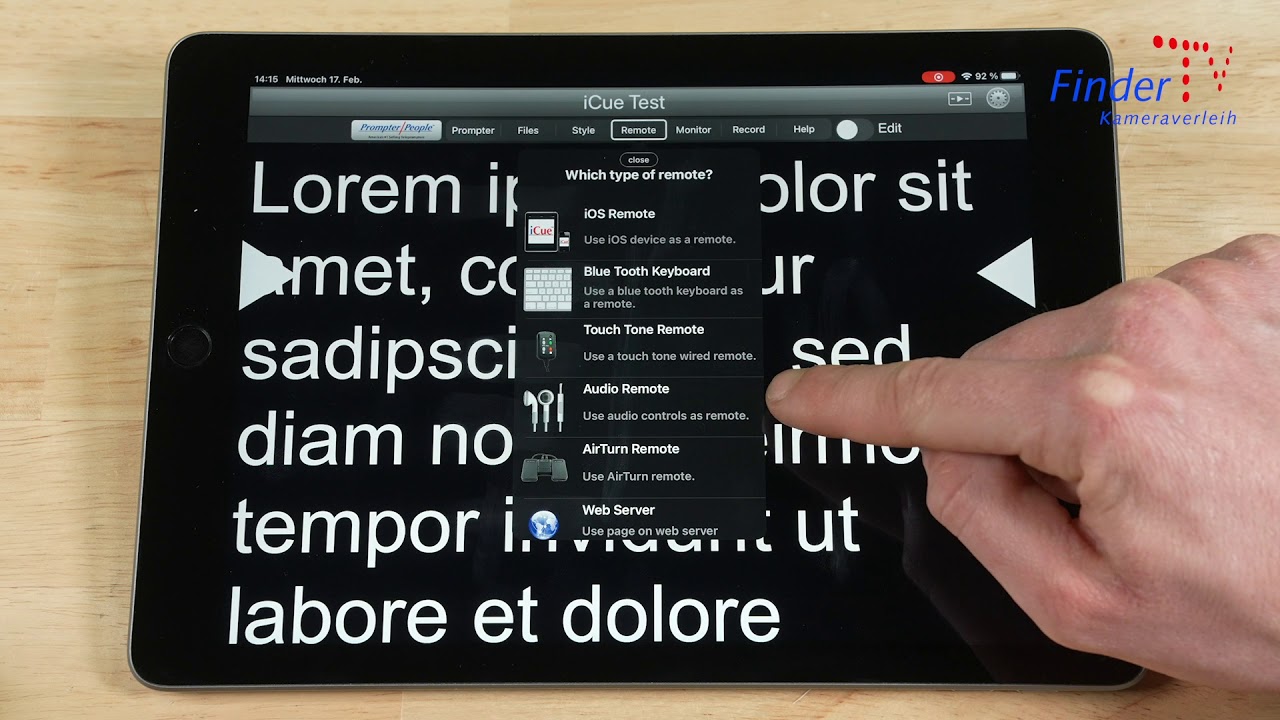 Tutorial für die ICue und ICue Remote Software zur Bedienung von Ipad Telepromptern