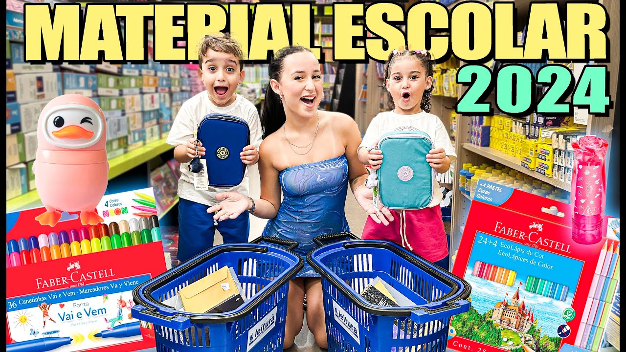 COMPRANDO O MATERIAL ESCOLAR 2024 DOS MEUS IRMÃOS GÊMEOS!