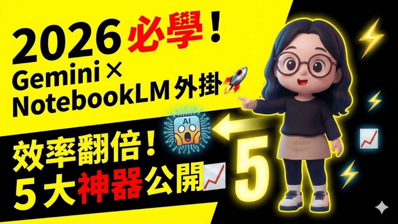 2026 必學！Gemini × NotebookLM 外掛全解析｜5 大工具助你效率翻倍｜職能小真