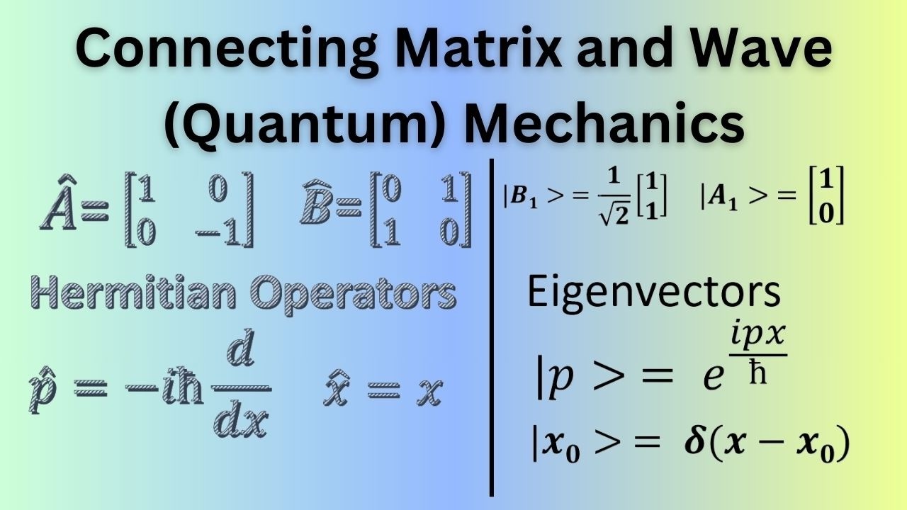 Linking Matrix and Wave Mechanics Hermitian Operators and Eigenvectors