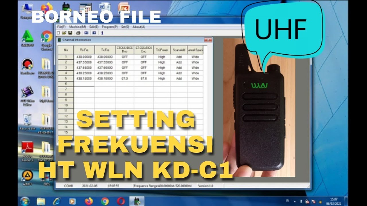 SETTING HT WLN KD-C1 FREKUENSI UHF