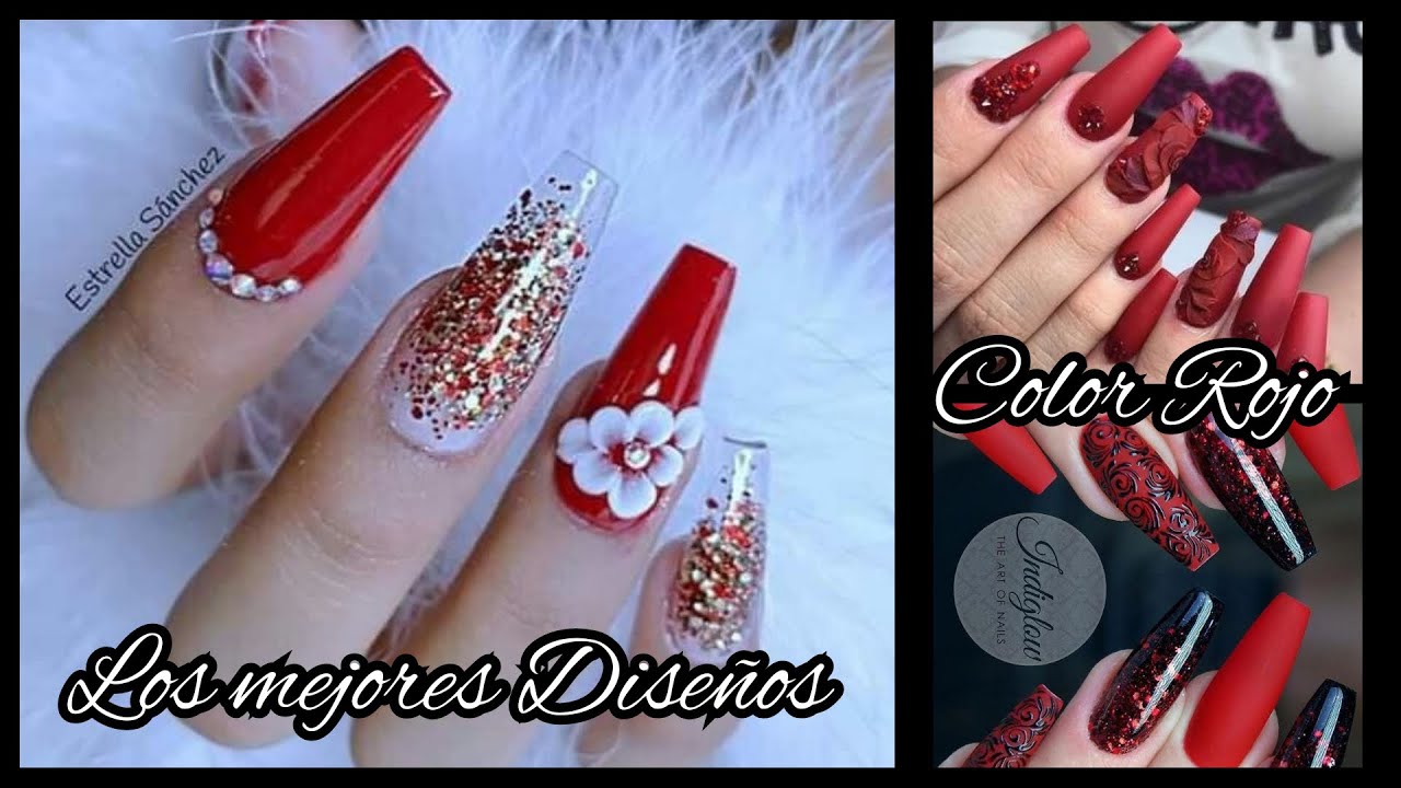 UÑAS ACRÍLICO ROJAS 2021❤️/RED NAIL/ DISEÑOS DE UÑAS COLOR ROJOACRYLIC NAIL2020