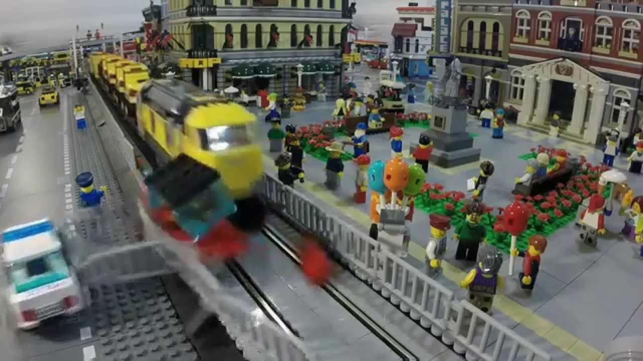 LEGO Train Crashes in Slow Motion