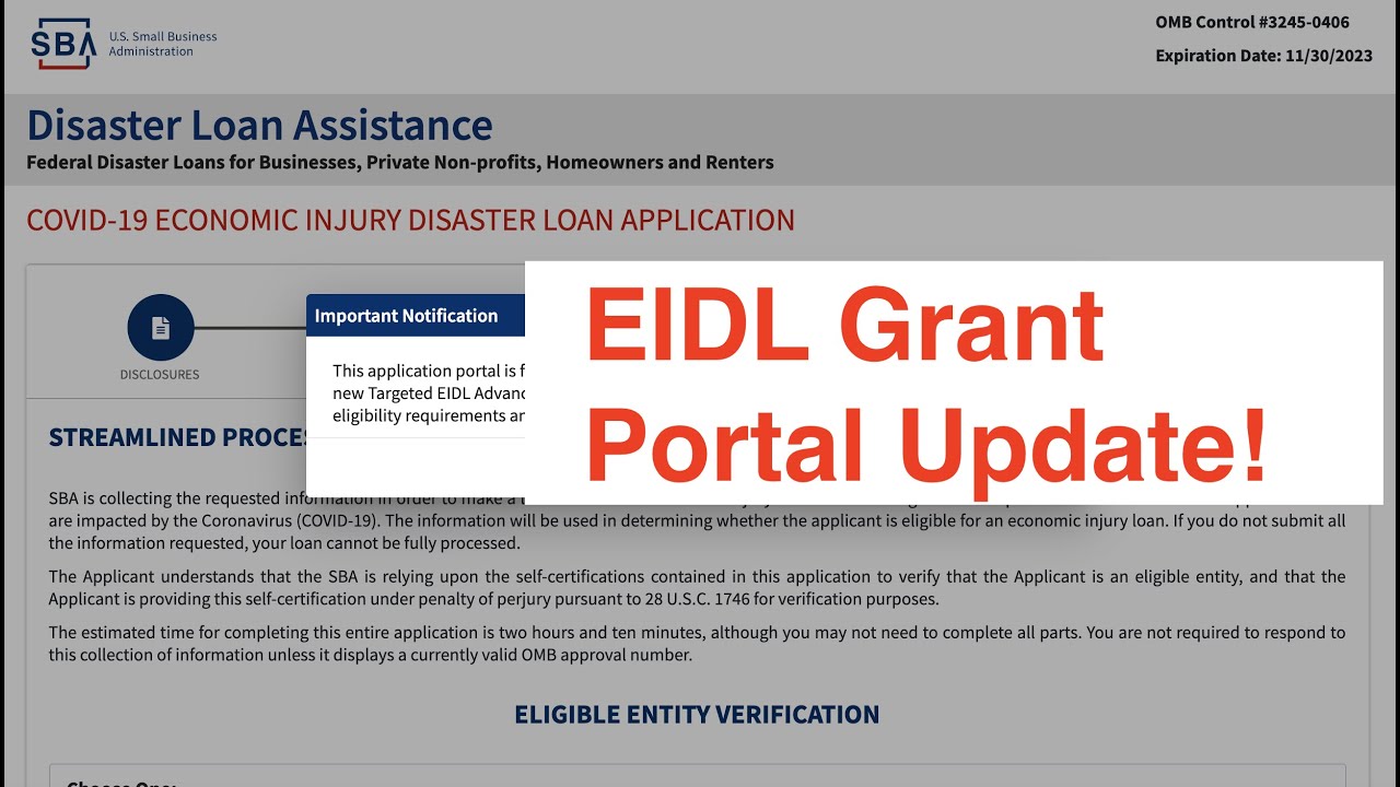 $10,000 EIDL Grant Portal Update | PPP Application Timing Update