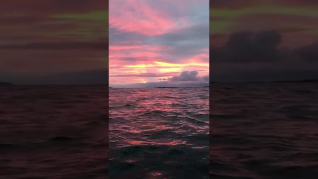 The Autumn sun going down on Galway Bay in Ireland