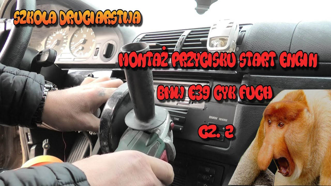 Szkoła Druciarstwa Montaż Przycisku Start Engine BMW E39 Cyk Fuch część 2 Wazzup :)
