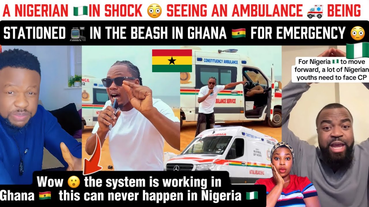 OMG 😱 A Nigerian In Shock 😳 Seeing An Ambulance Being Stationed In The Beach 🏖️ In Ghana 🇬🇭🇳🇬