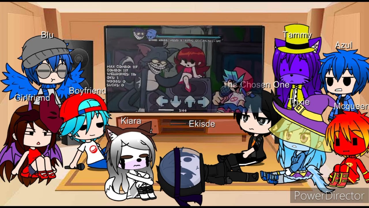 Gael characters gacha react to friday night funkin vs the basement show 2.0 INVADE (EXTRA)