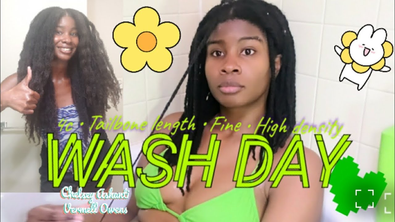 • Wash day on my tailbone length 4c hair •