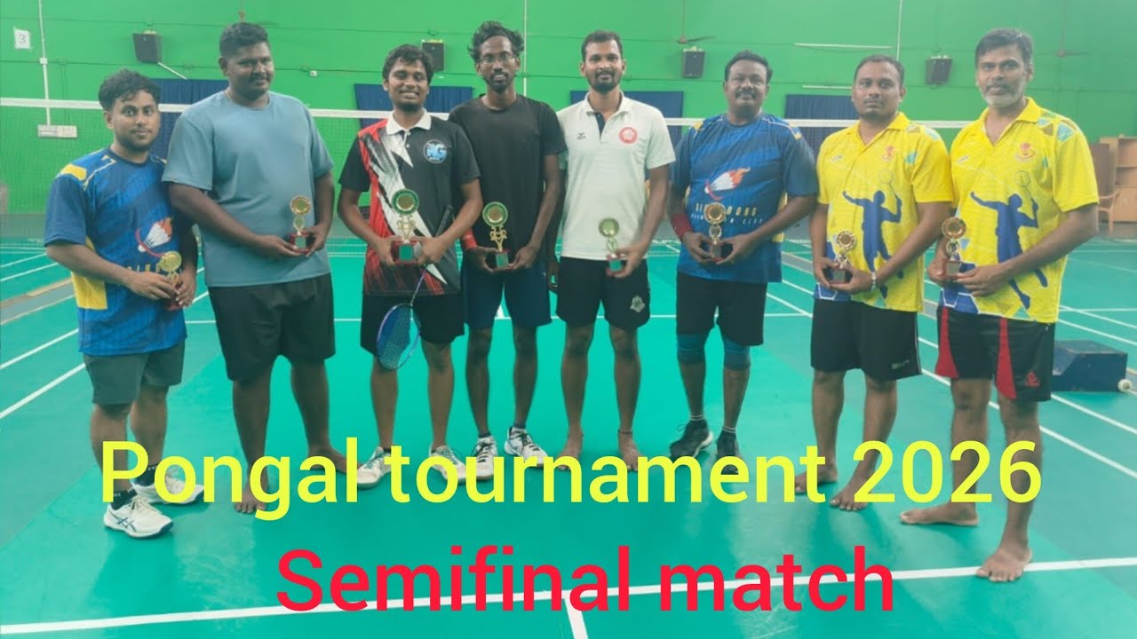 Pongal tournament 2026 Men's doubles badminton 🏸 Semi final match at Thiruvarur @FOCUSBADMINTON 